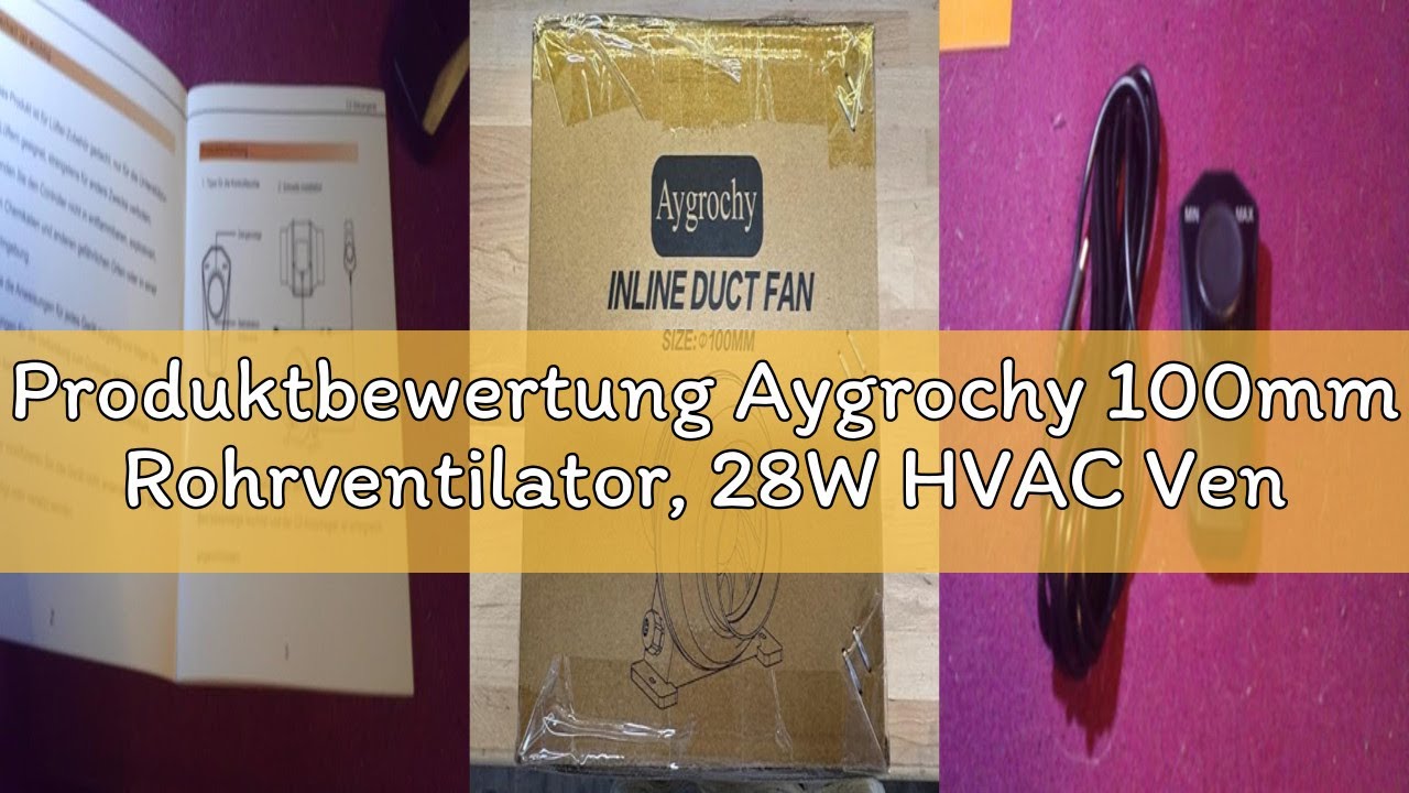 Produktbewertung Aygrochy 100mm Rohrventilator, 28W HVAC Vent Gebläse für Hydrokultur wachsen Zelt,