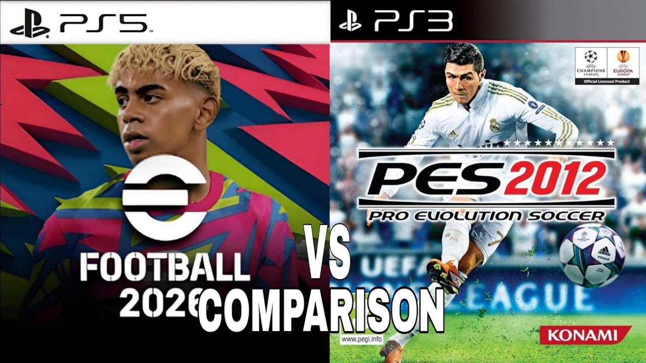 Электронный футбол 2026 PS5 против PES 2012 PS3