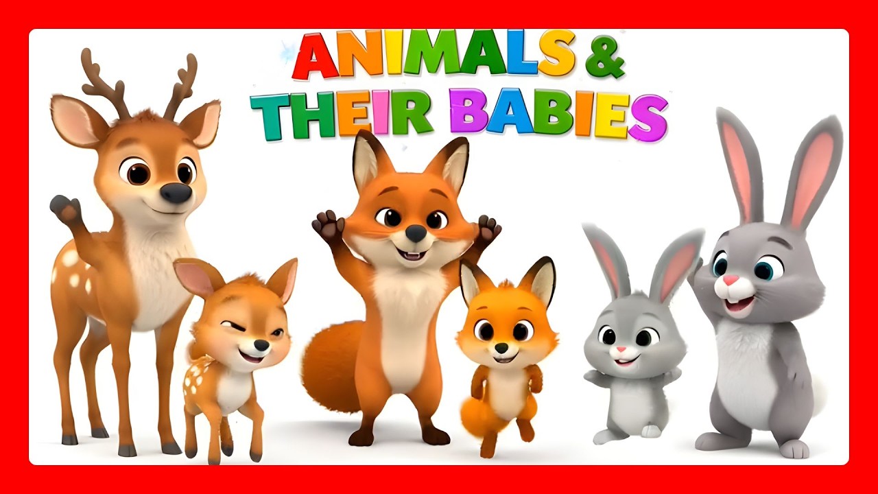 Animals and Their Young Ones | Baby Animals Names & Sounds | Learn with animals #animals #cartoon