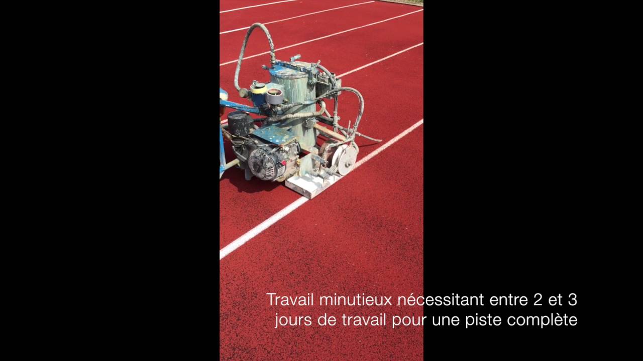 Le retraçage d'une piste d'athlétisme par AQUA CLEAN