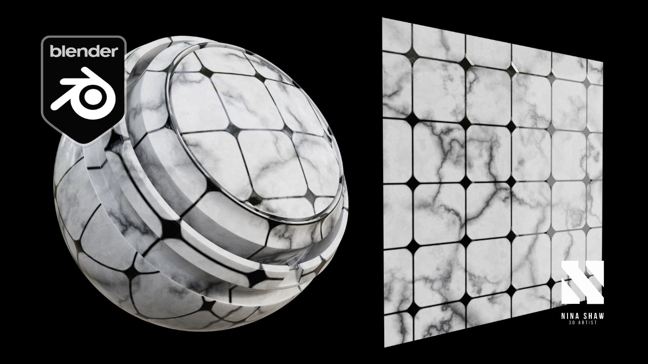 Procedural Diamond Marble Floor Tiles | Blender Tutorial