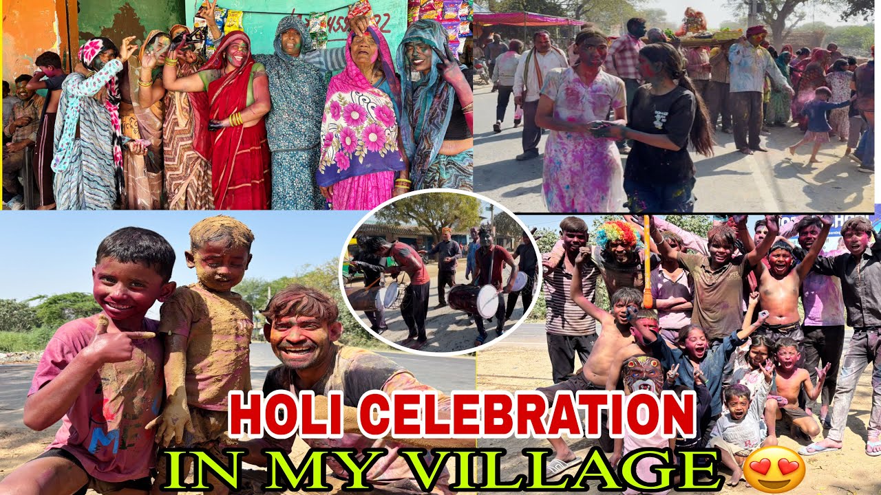 Holi celebration in my village ☺️ | Raj ke vlogs | Holi viral vlog | Holi vlog