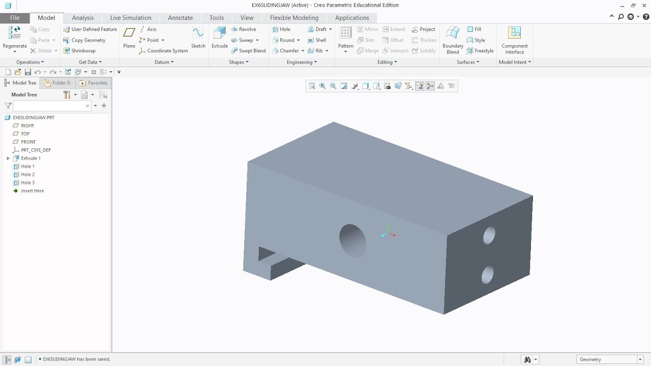 Machine Vise | Sliding Jaw | Part Model | CREO Parametric 5.0