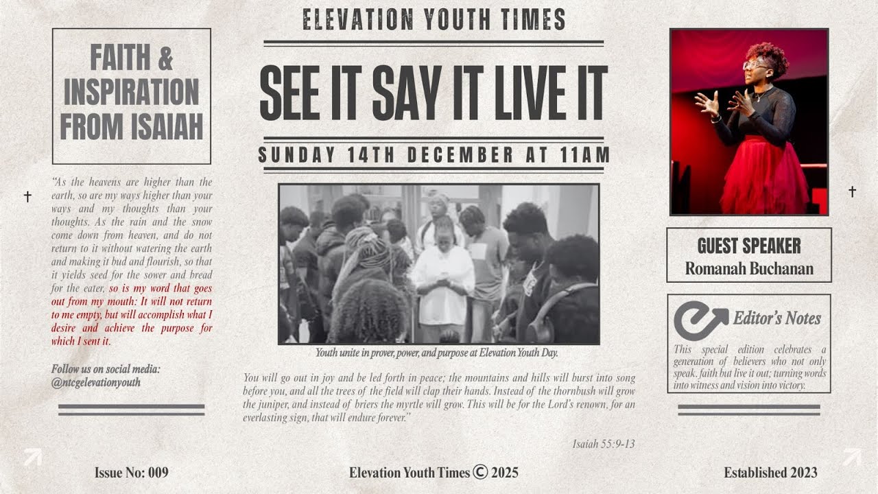 WILLENHALL TABERNACLE YOUTH DAY : SEE IT. SAY IT. LIVE IT.