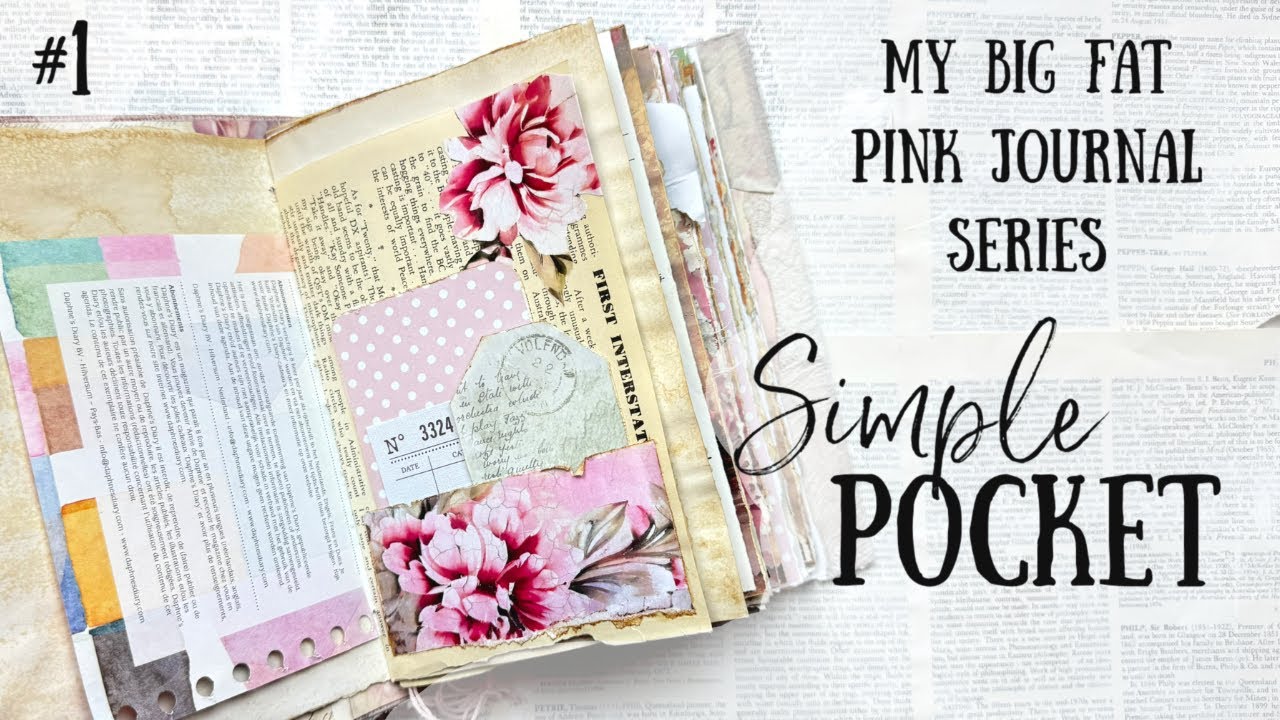 How to Make a Simple Junk Journal Pocket | Tutorial | Beginner | My Big Fat Pink Journal No1 🩷🌸