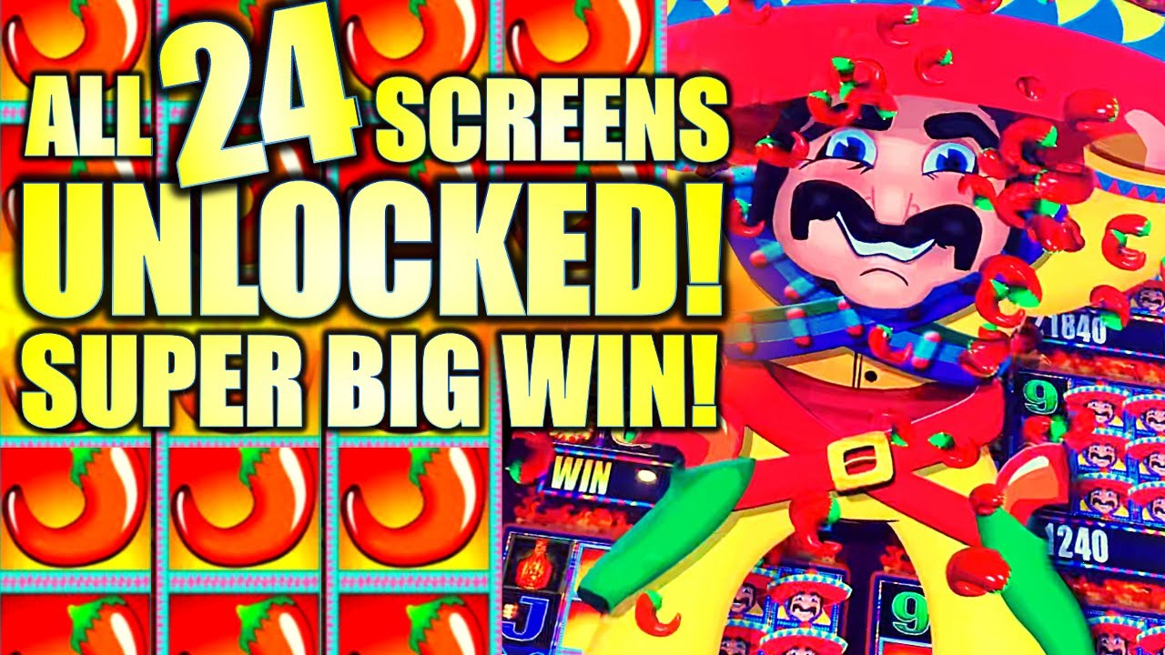 ALL 24 SCREENS UNLOCKED WOW!! 40 CHILLIS! 🌶 MORE MORE CHILLI Slot Machine (Aristocrat Gaming)