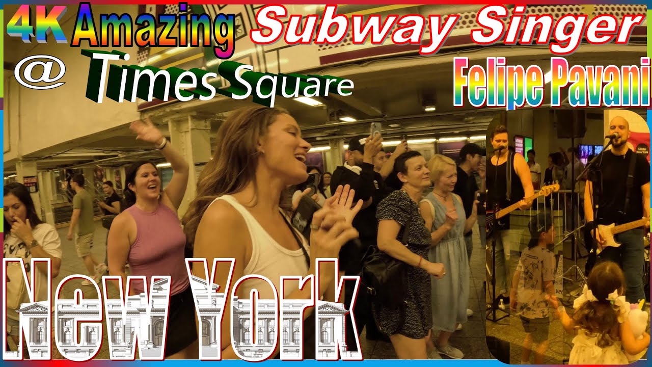 #best songs| #nyc| Felipe Pavani Music Band LIVE at Times Square Subway Station| #4k