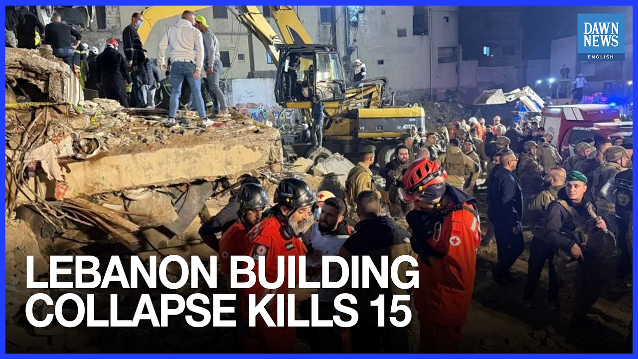 Rescue Workers at Lebanon Building Collapse Site That Killed 15 | Dawn News English