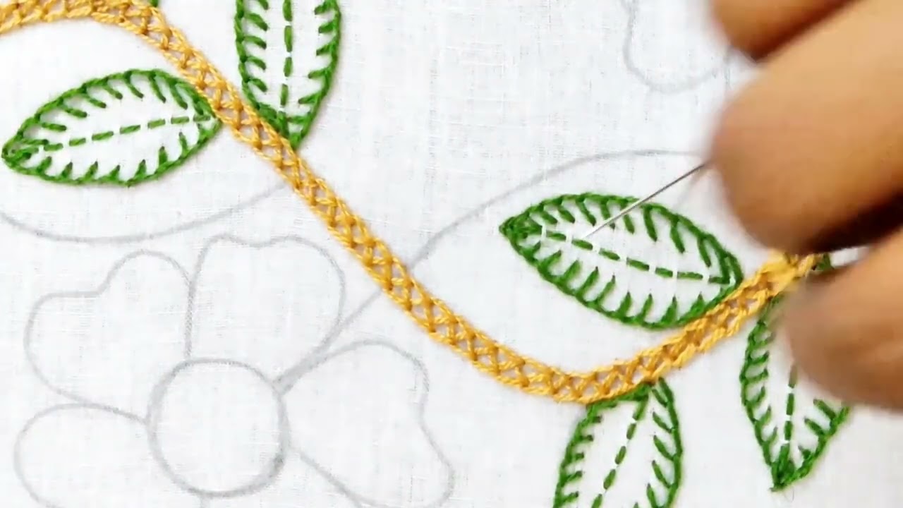 Hand embroidery beautiful nakshi kantha border design stitch tutorial