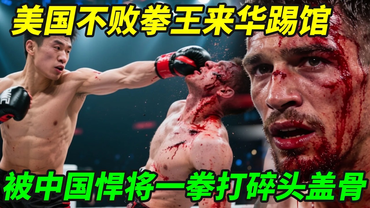 美国不败拳王来华踢馆，被中国悍将一拳打碎头盖骨，险些命断擂台！【小野格斗解说】