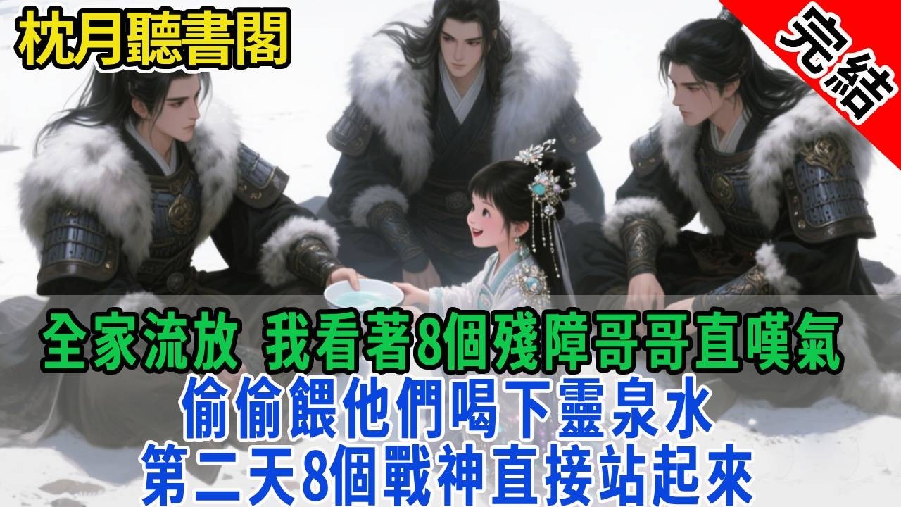 全家流放,我看著8個殘障哥哥直嘆氣.偷偷餵他們喝下靈泉水,第二天,8個戰神直接站起來.#古言#完結#情感#故事頻道#甜文#團寵#甜寵