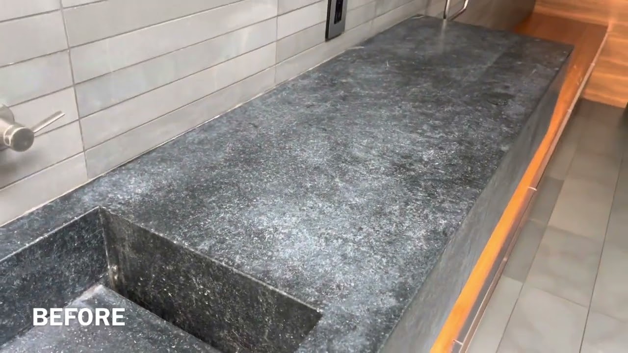 Professional Paper Stone Counter Top Cleaning & Restoration