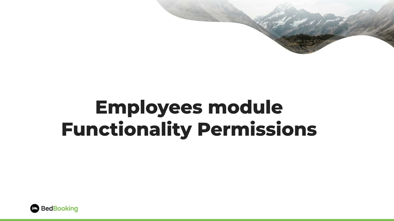 BedBooking Employees module - funcionality permissions - Moduł pracownicy, Uprawnienia