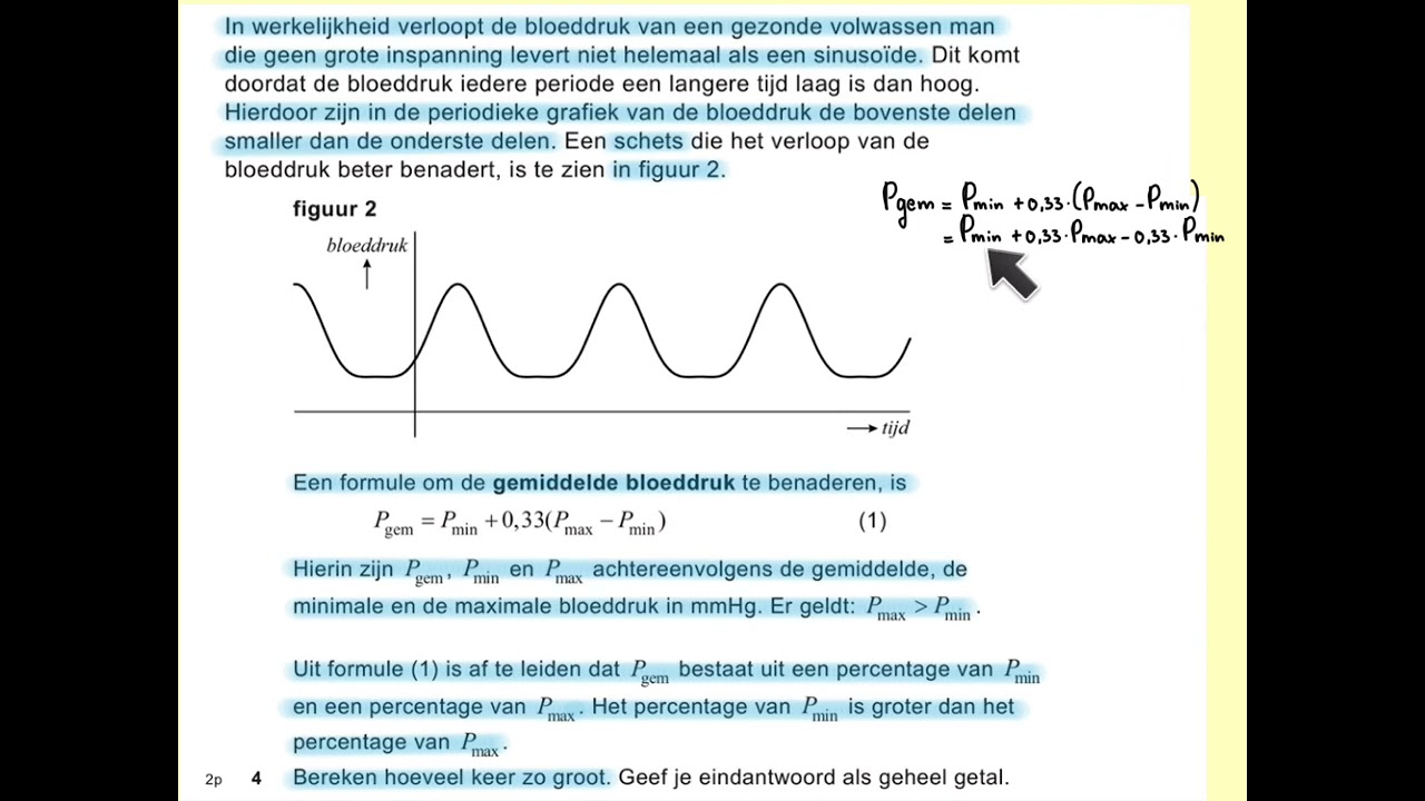 2024-I Bloeddruk (vraag 3, 4 en 5) havo wiskunde B