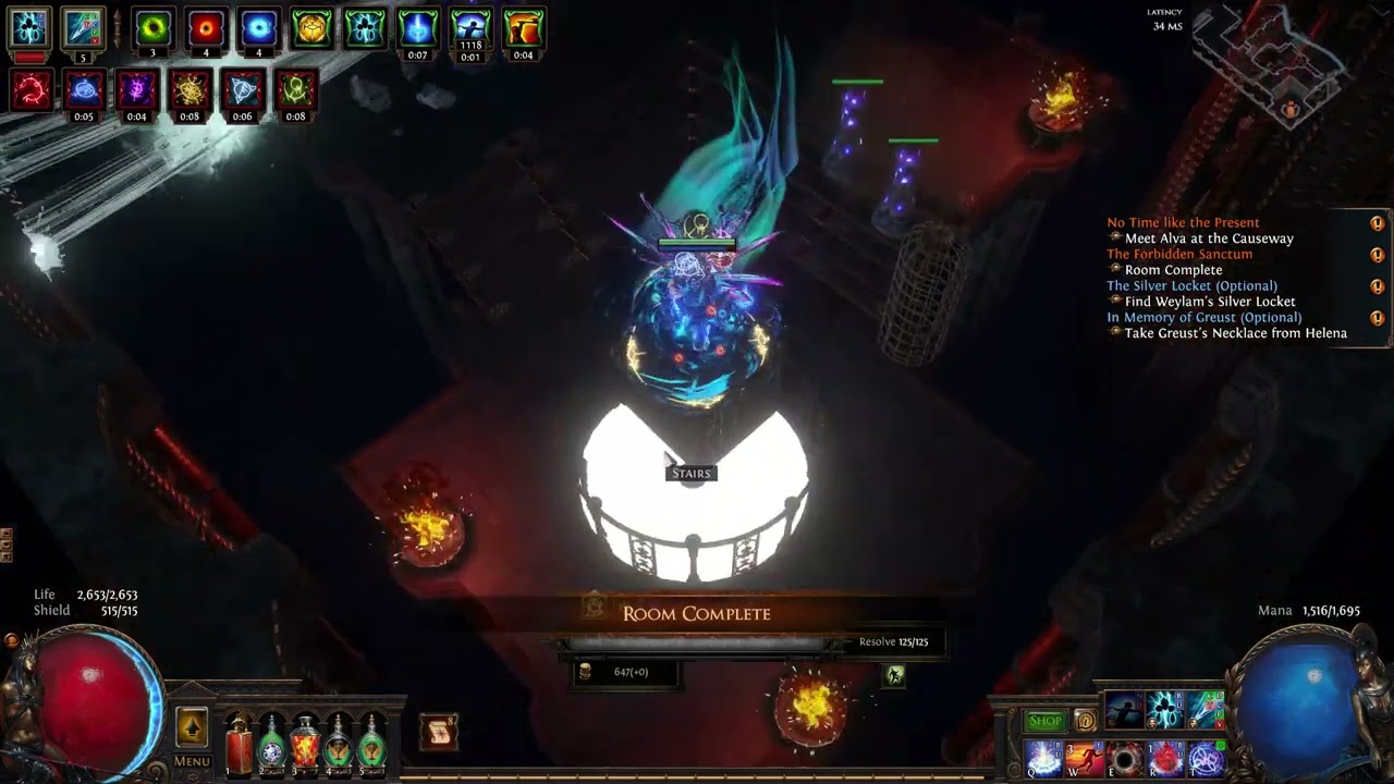 POE 3.22 Daily run of Sanctum 30, reward 3 DIV (boon duplicate 1 DIV), 1 two additional room relic