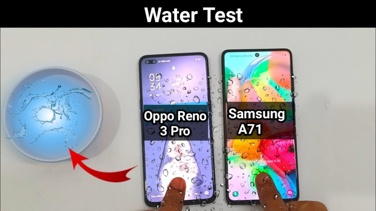 Oppo Reno 3 Pro vs Samsung A71 - Water Test, Fingerprint Test Hindi