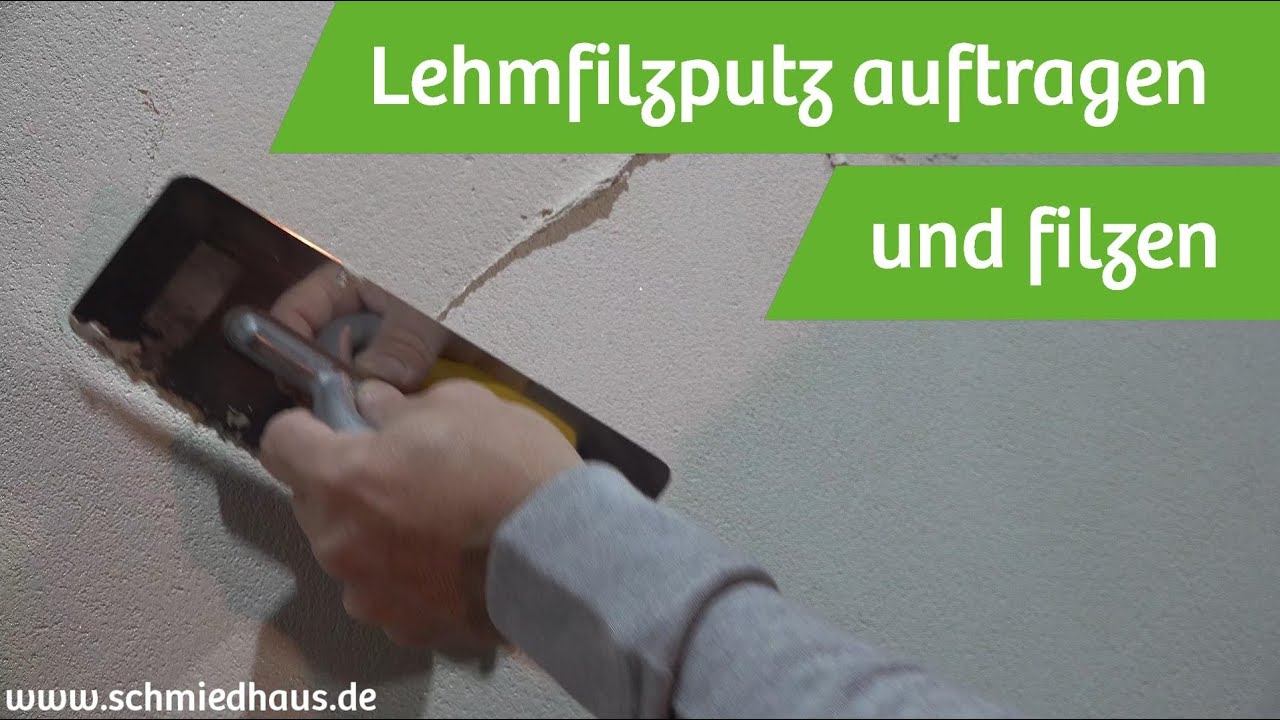 Filzputz auftragen und filzen - Verabeitung von Lehmfilzputz