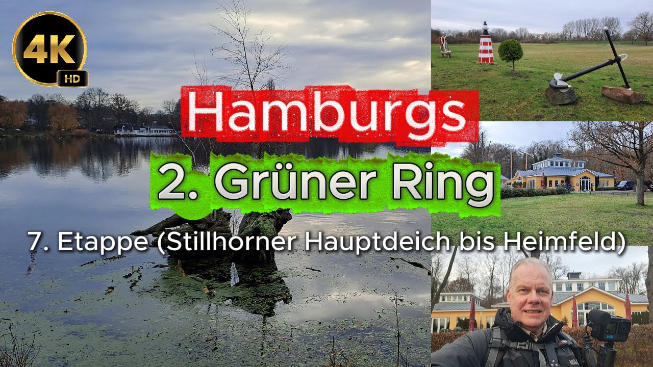 Hamburg - 2. Gr&uuml;ner Ring - 7. Etappe (Stillhorner Hauptdeich bis Heimfeld) - 4K HD