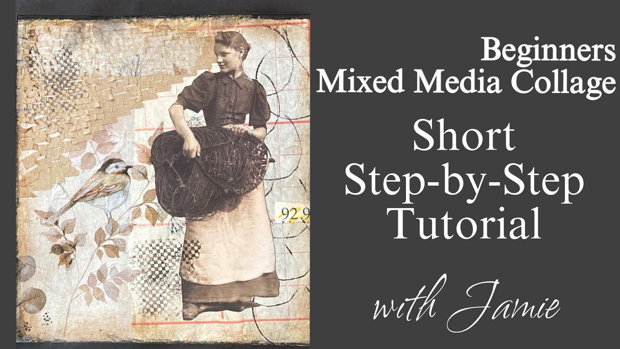 Tim Holtz Style Art Collage. Beginners Step by Step Tutorial.