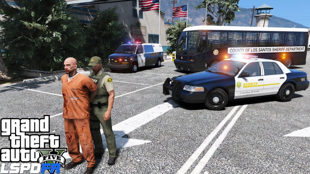 GTA 5 LSPDFR Police Mod 429 | Sheriff Convoy Transporting A Criminal | Los Santos Protection Squad