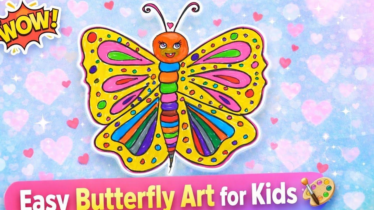 How to draw a Butterfly#Tasha colouring Butterfly #colourful#art#drawing#kids drawingkid art