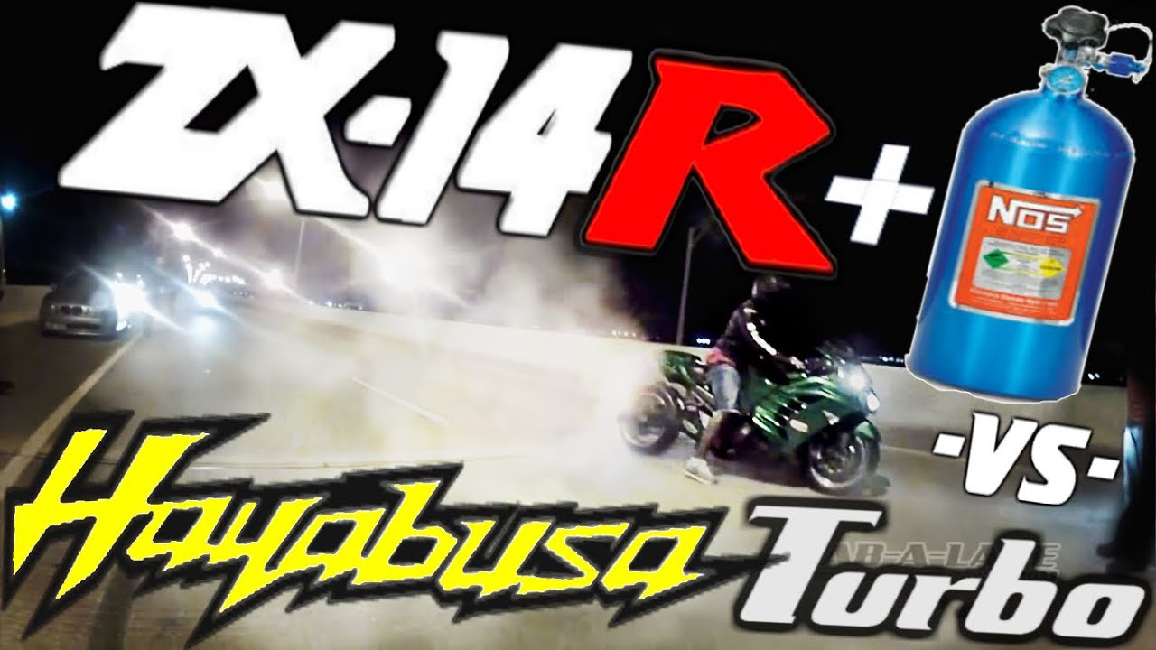 NITROUS Kawasaki ZX14 *SNIPER* vs TURBO HAYABUSA *Rob* - MONEY RACE $$$