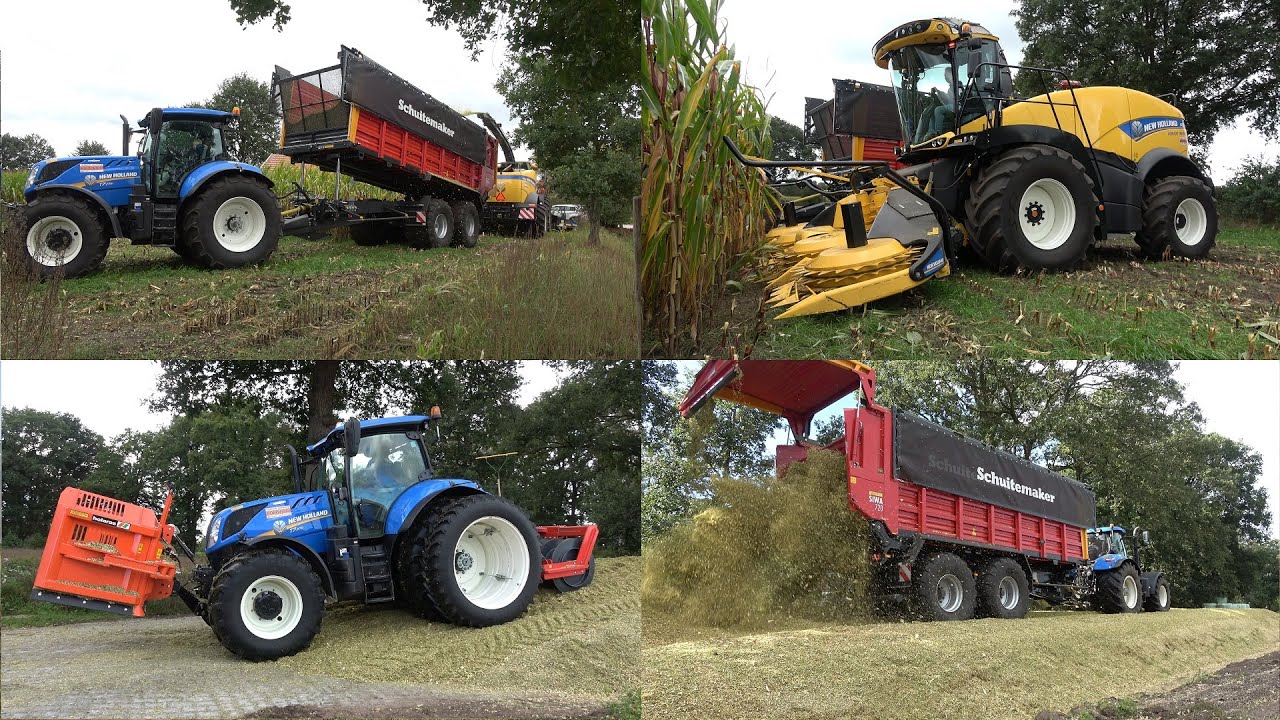 Voor de eerste keer mais hakselen en inkuilen door Loonbedrijf Bouwhuis (2020)