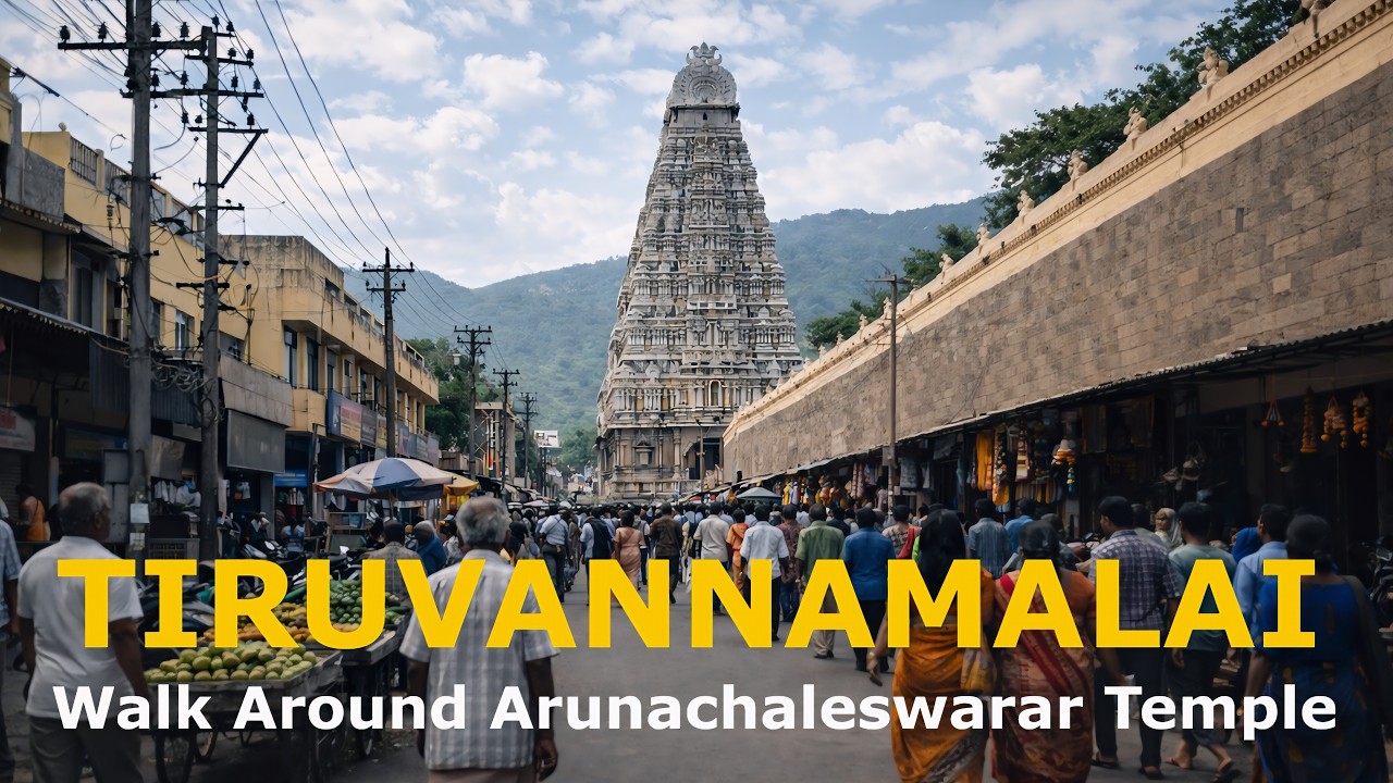 Walk Around Arunachaleswarar Temple | Tiruvannamalai Market & Temple Street Experience