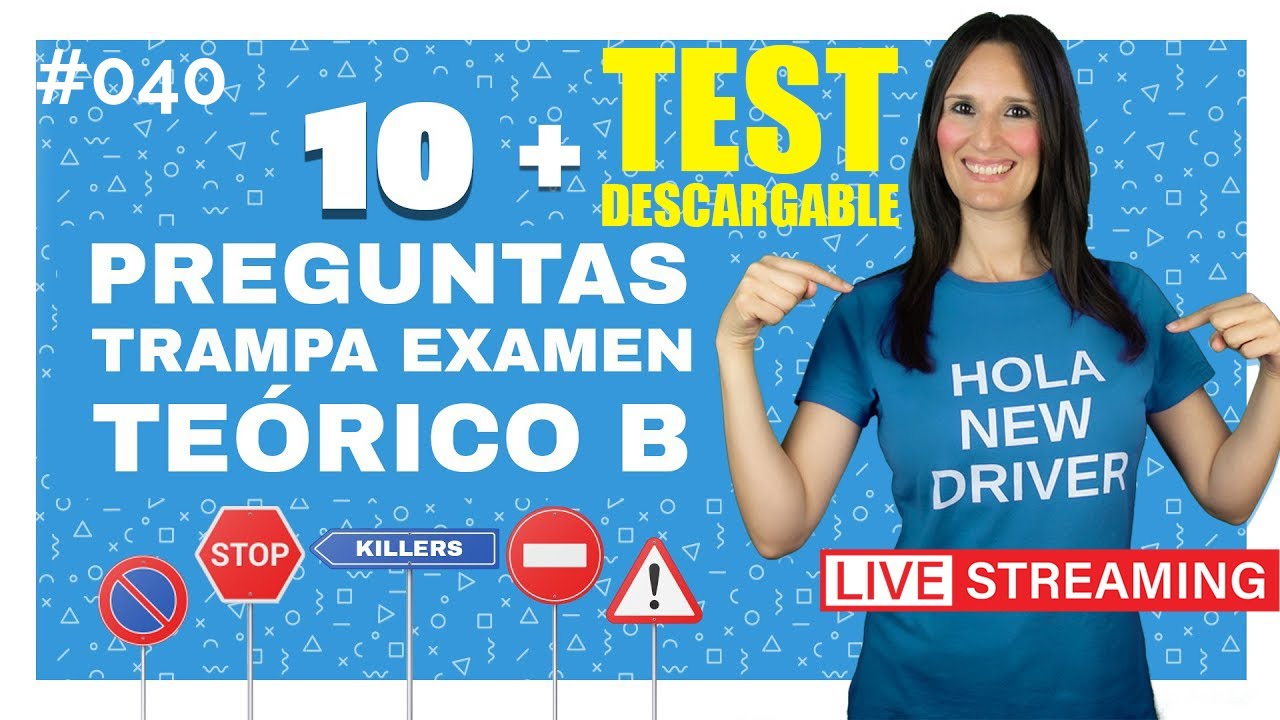 🔴DIRECTO: 10 PREGUNTAS DEL EXAMEN TEÓRICO 02 de conducir #040 + TEST DESCARGABLE