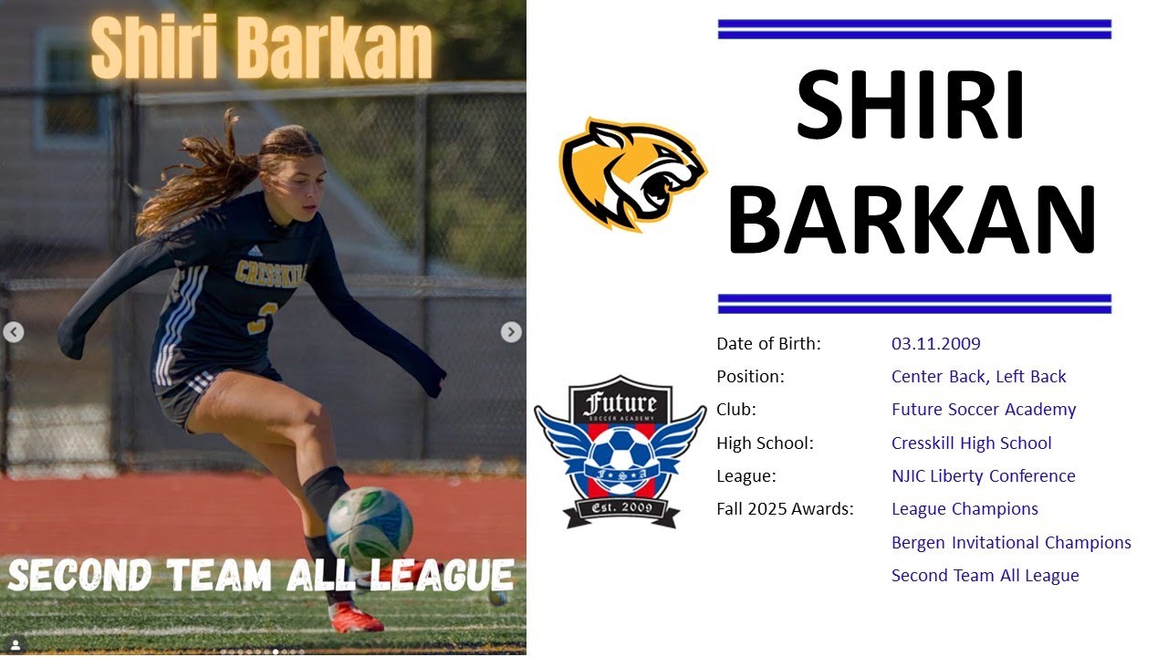 Shiri Barkan Soccer - Fall 2025 Highlights