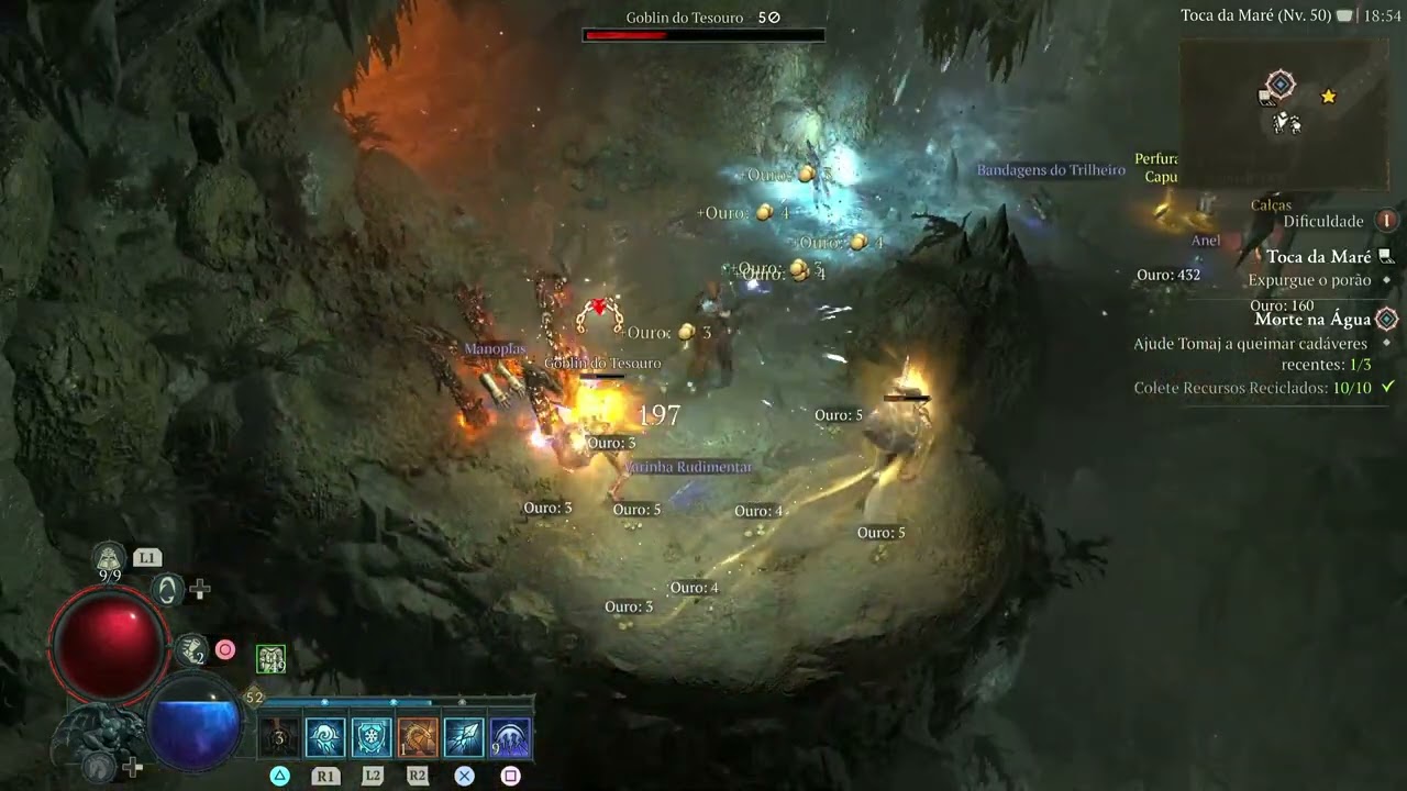 Diablo 4 -  three treasure goblins and three legendary items in 30 seconds