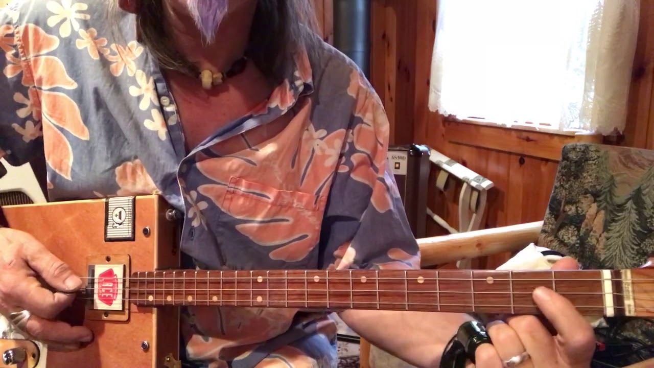 It hurts me too Elmore James slow Blues lesson on your 3 string Cigar Box Guitar