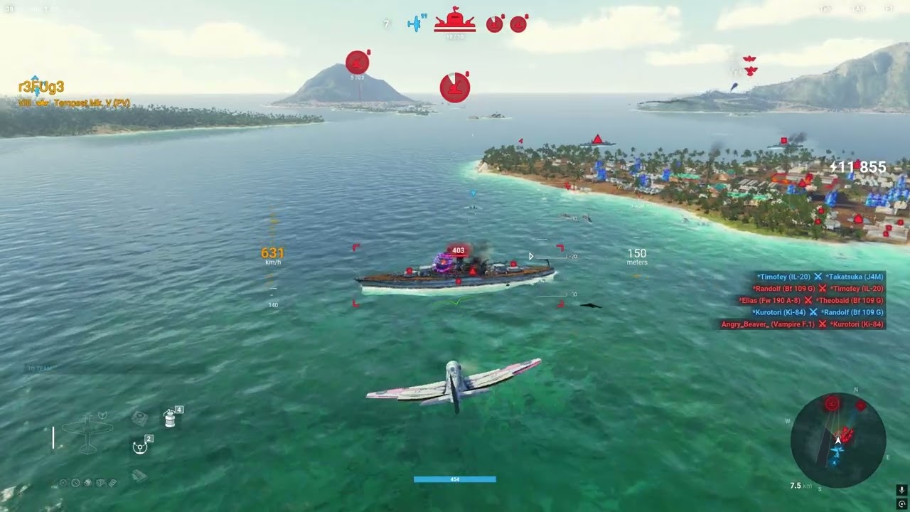 NA 25/05/11 Bomber Escort, Tempest Mk. V (PV) gameplay