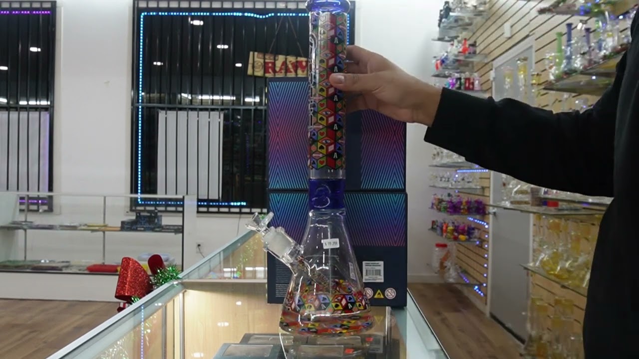16 inches Lotus glass Beaker Bong