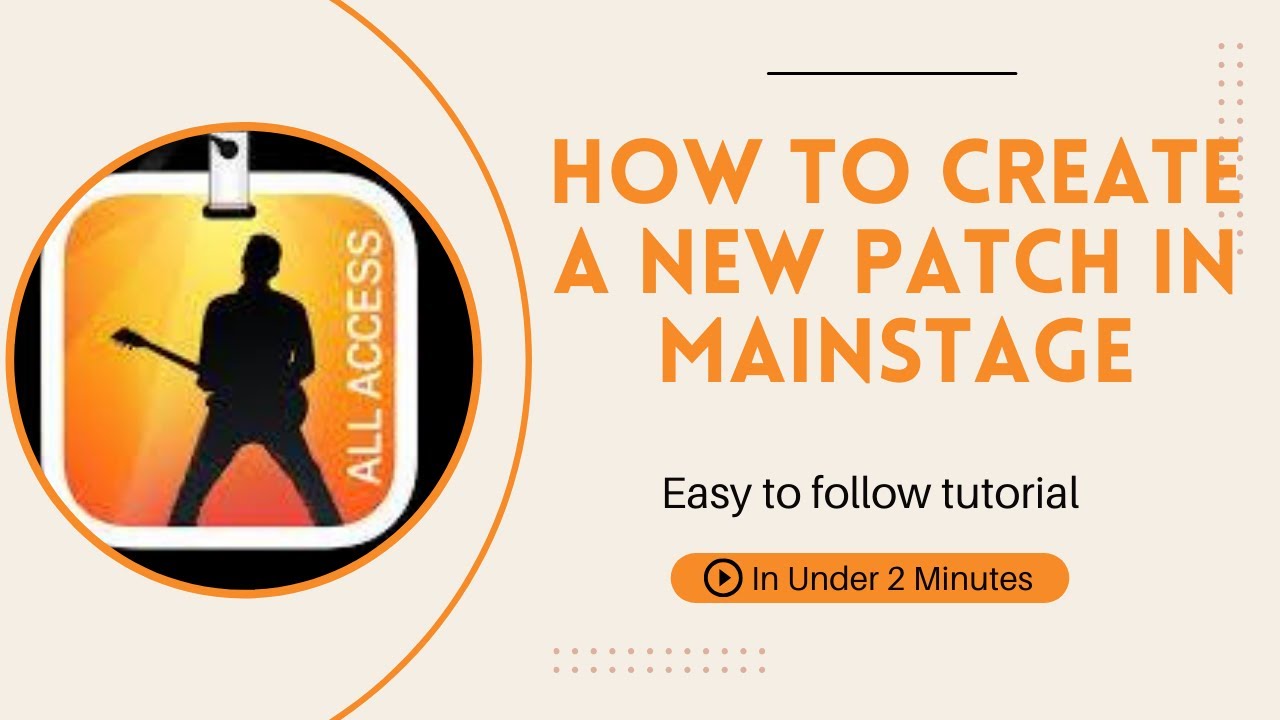 How to create a new patch in Mainstage