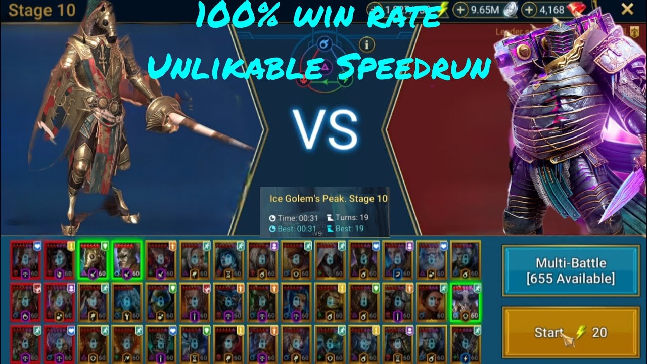 Ice golem 10 HARD unlikable speed team