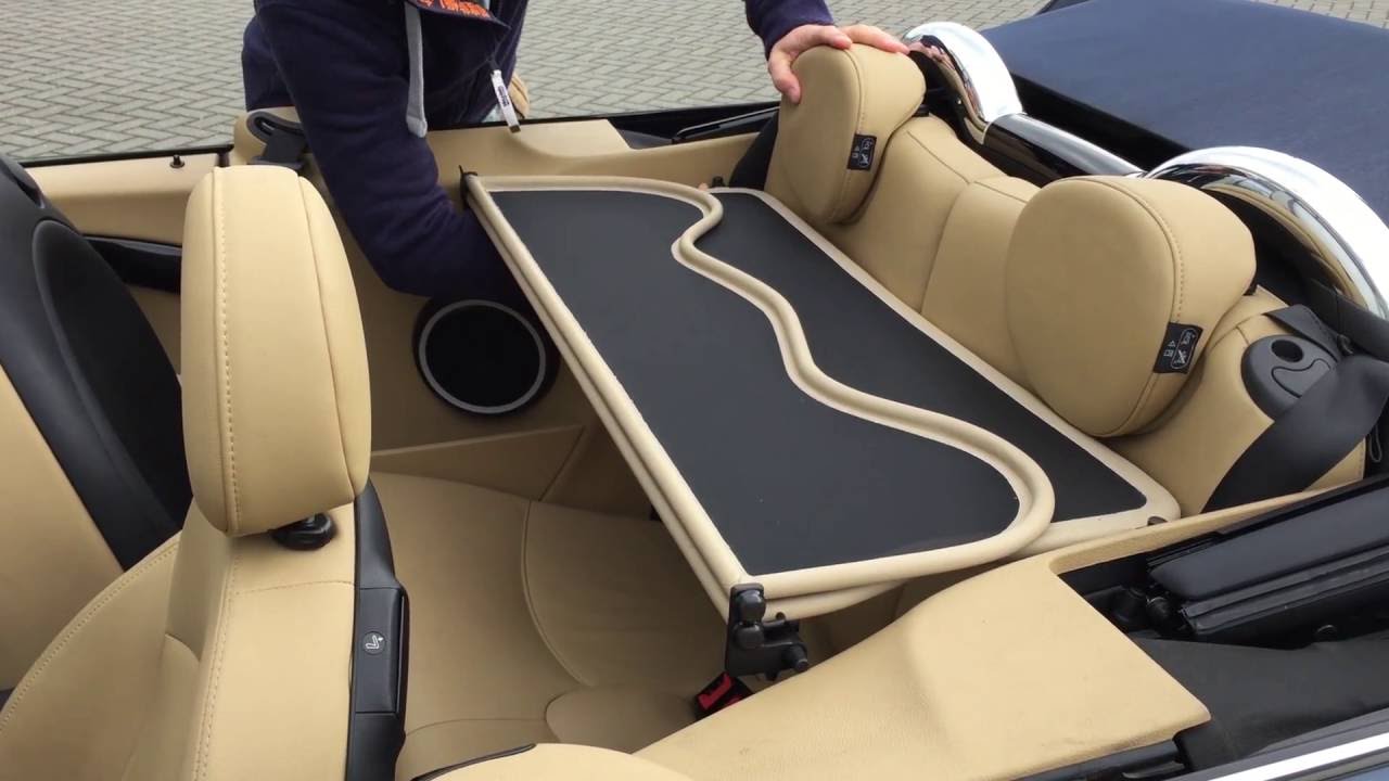 Limited edition Mini convertible wind deflector installation by Cabrio styling & Supply