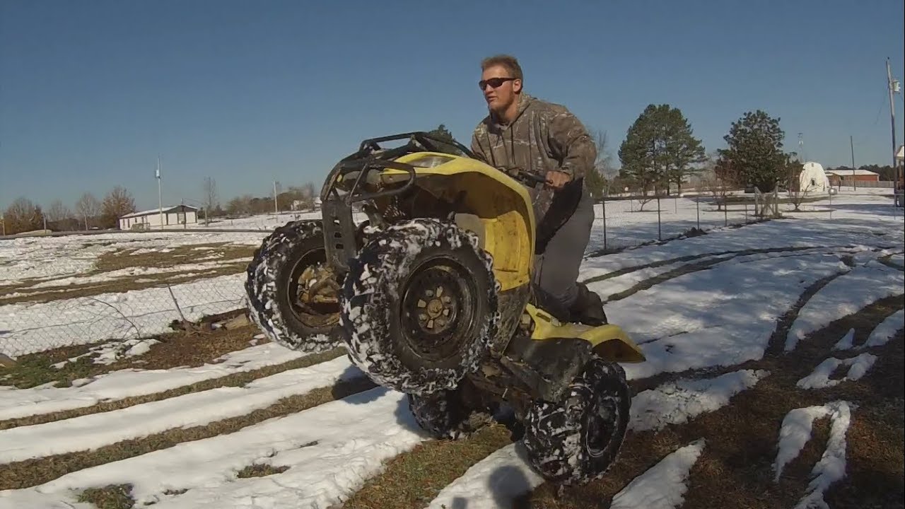 ATV Snow Riding | Suzuki Ozark 250