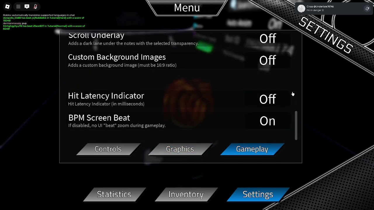 Quick look at my settings in basically fnf remix/bfnfr (Outdated)