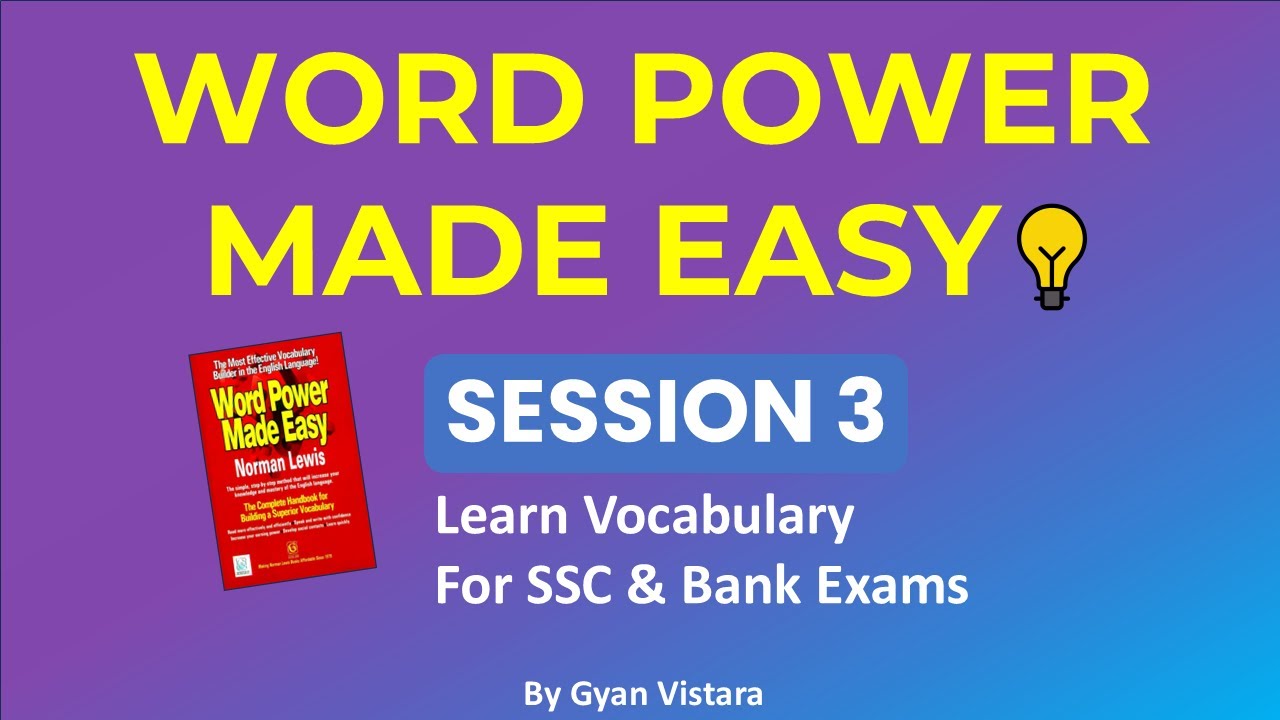 Word Power Made Easy by Norman Lewis | Session 3 | The Ultimate Vocabulary Series for SSC CGL, CHSL.