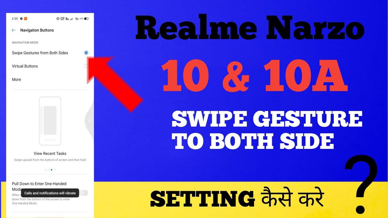 how to enable full screen gesture in realme narzo 10 &10a