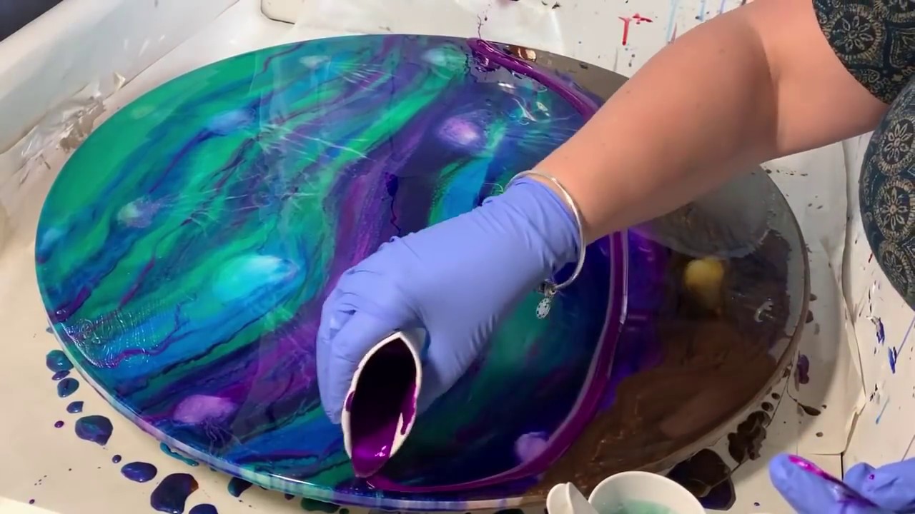 83 - Epoxy Resin Art, Ocean depth, vibrant colour & movement - Jelly Fish Magic