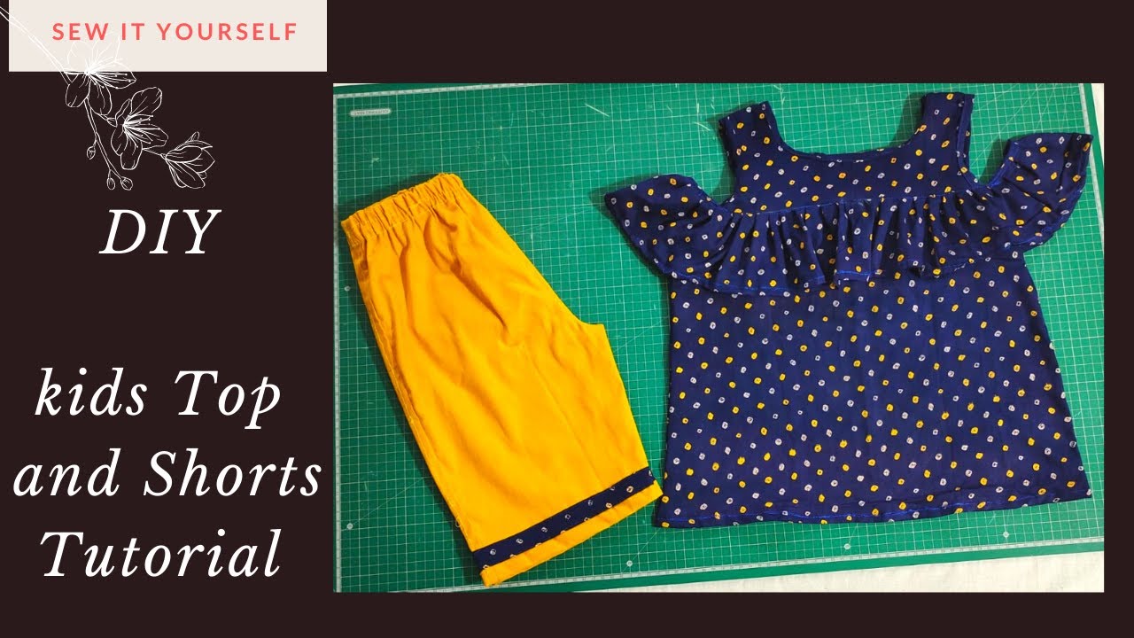 DIY Kids A-Line Top with Shorts Tutorial // Baby Top and Pant Cutting and Stitching
