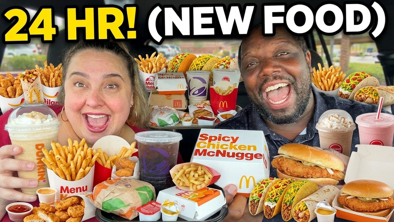 Trying EVERY New Fast Food Items for 24 Hours