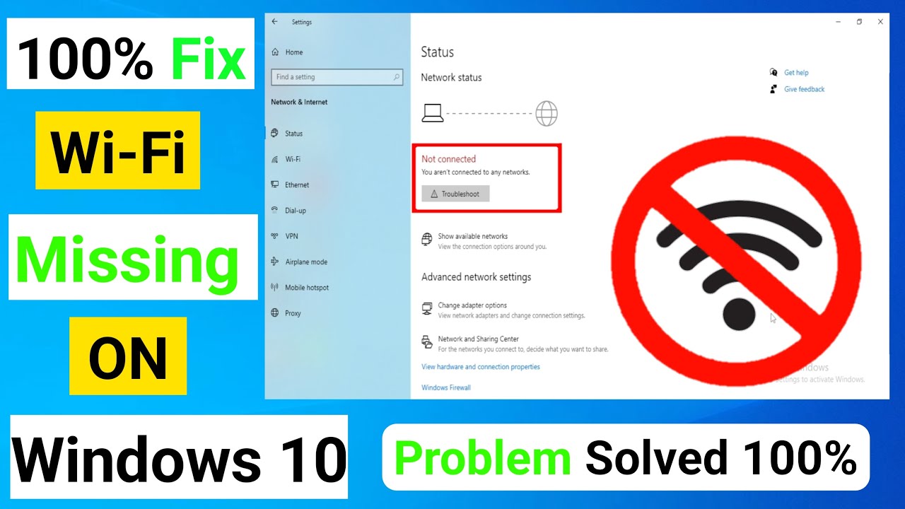 WiFi Not Showing on Windows 100% Problem Fix || Missing Wifi Problem  fix on Windows 🔥