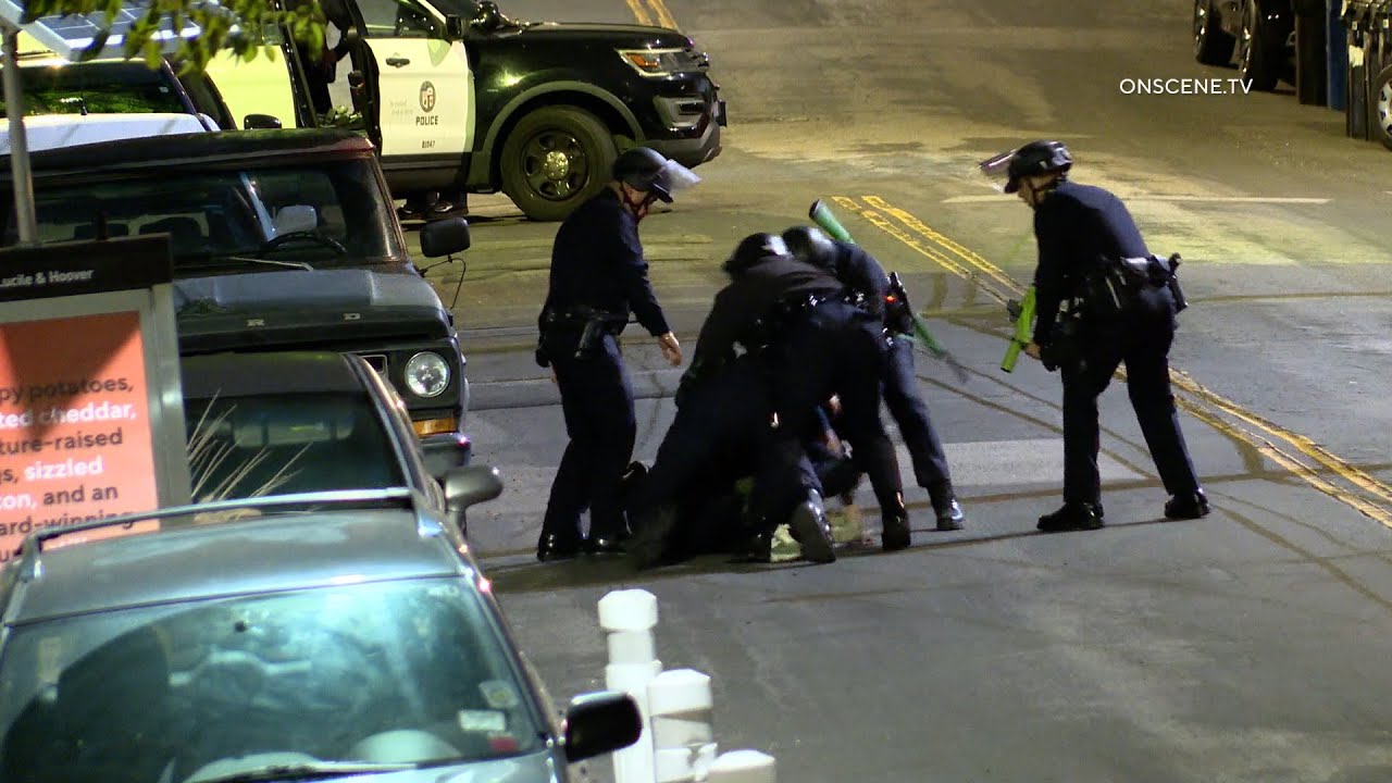 LAPD K9 Takes Armed Robbery Suspects Into Custody After Pursuit