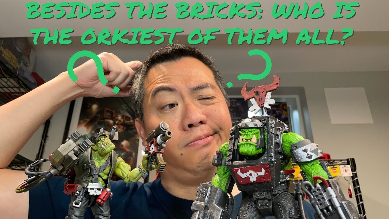 Comparison between JoyToy Ork Nob and McFarlane Ork Mega Nob Warhammer 40K Action Figures