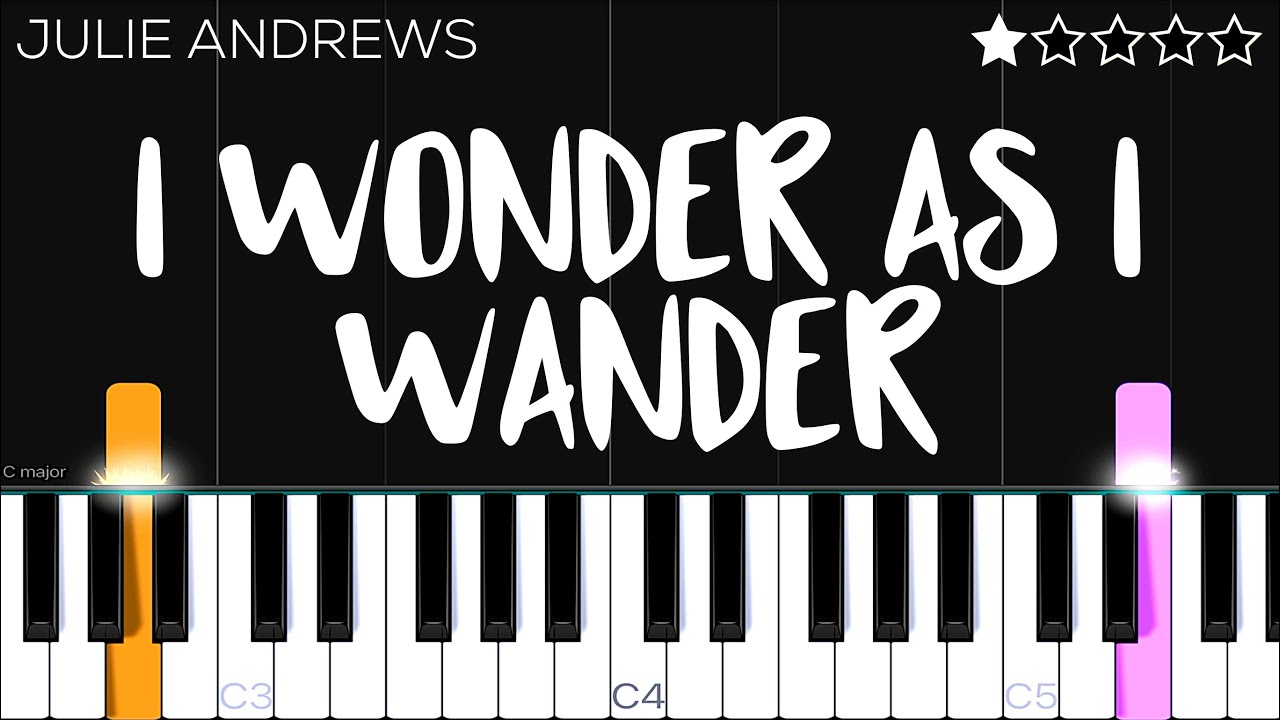 Julie Andrews - I Wonder As I Wander | EASY Piano Tutorial
