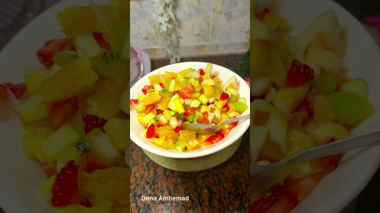 تارت كيكه الكشيك 🥄والفواكه 🍌🍊🥝🍓🍎