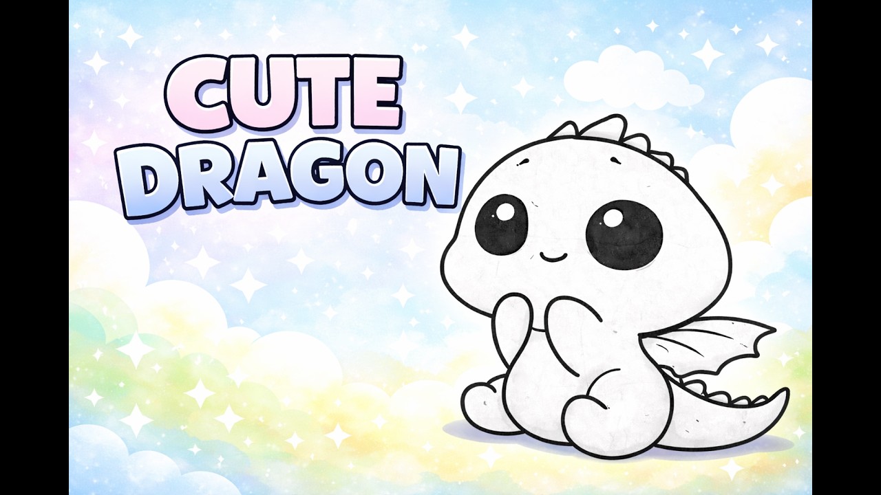 HOW TO DRAW A CUTE DRAGON | EASY DRAWING